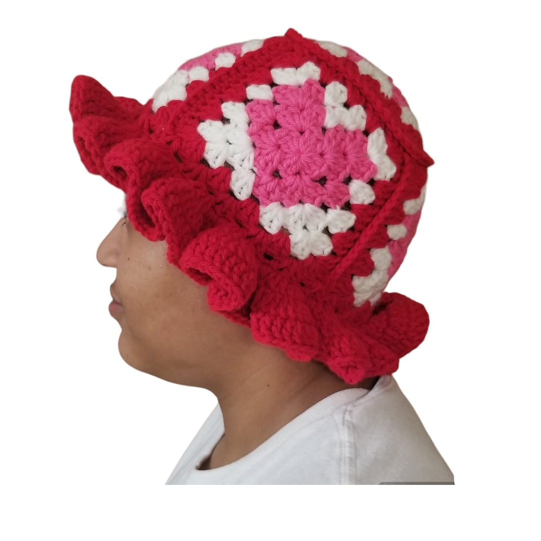 Ruffle Granny Bucket Hat