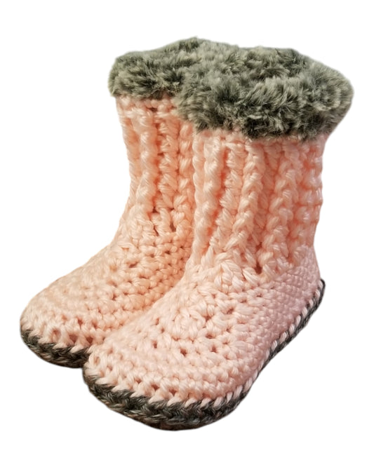Cozy Slipper Boots (Pink)