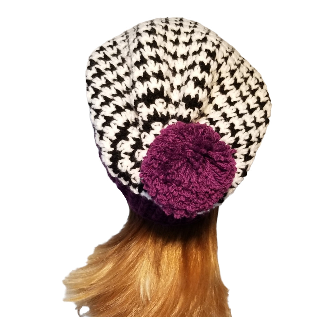 Slouchy Houndstooth Hat
