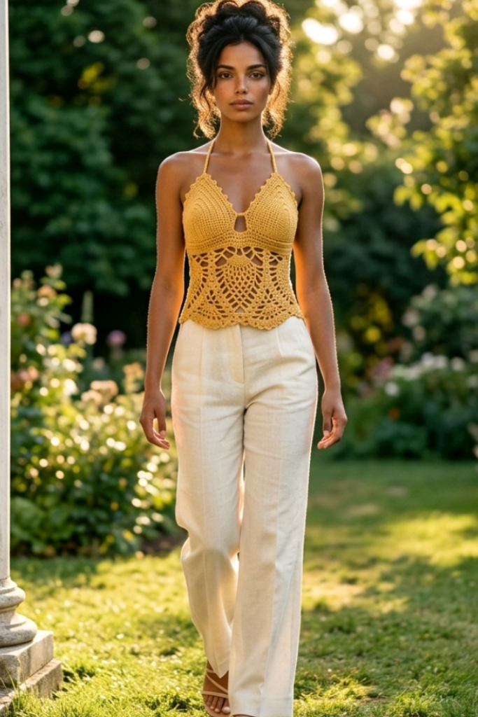 Pineapple Lace Halter