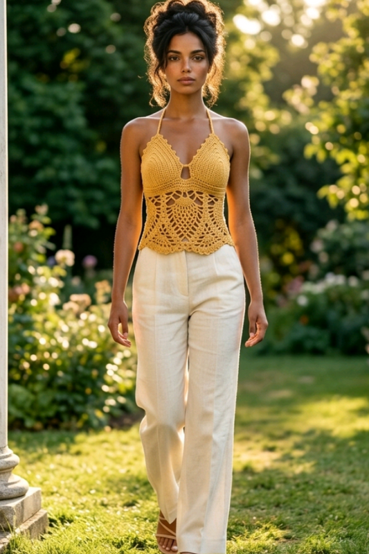 Pineapple Lace Halter
