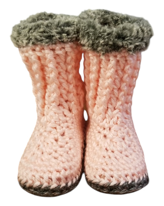 Cozy Slipper Boots (Pink)