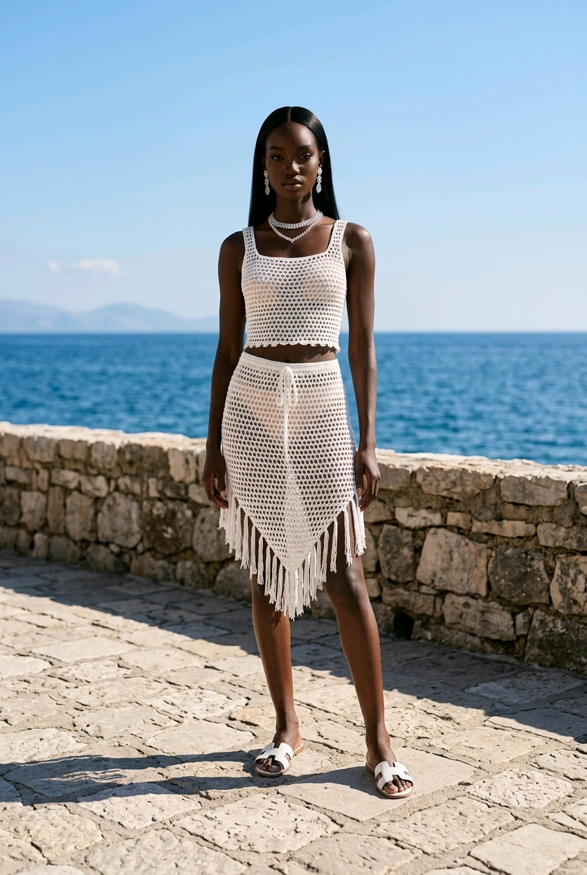 Mesh Skirt Set