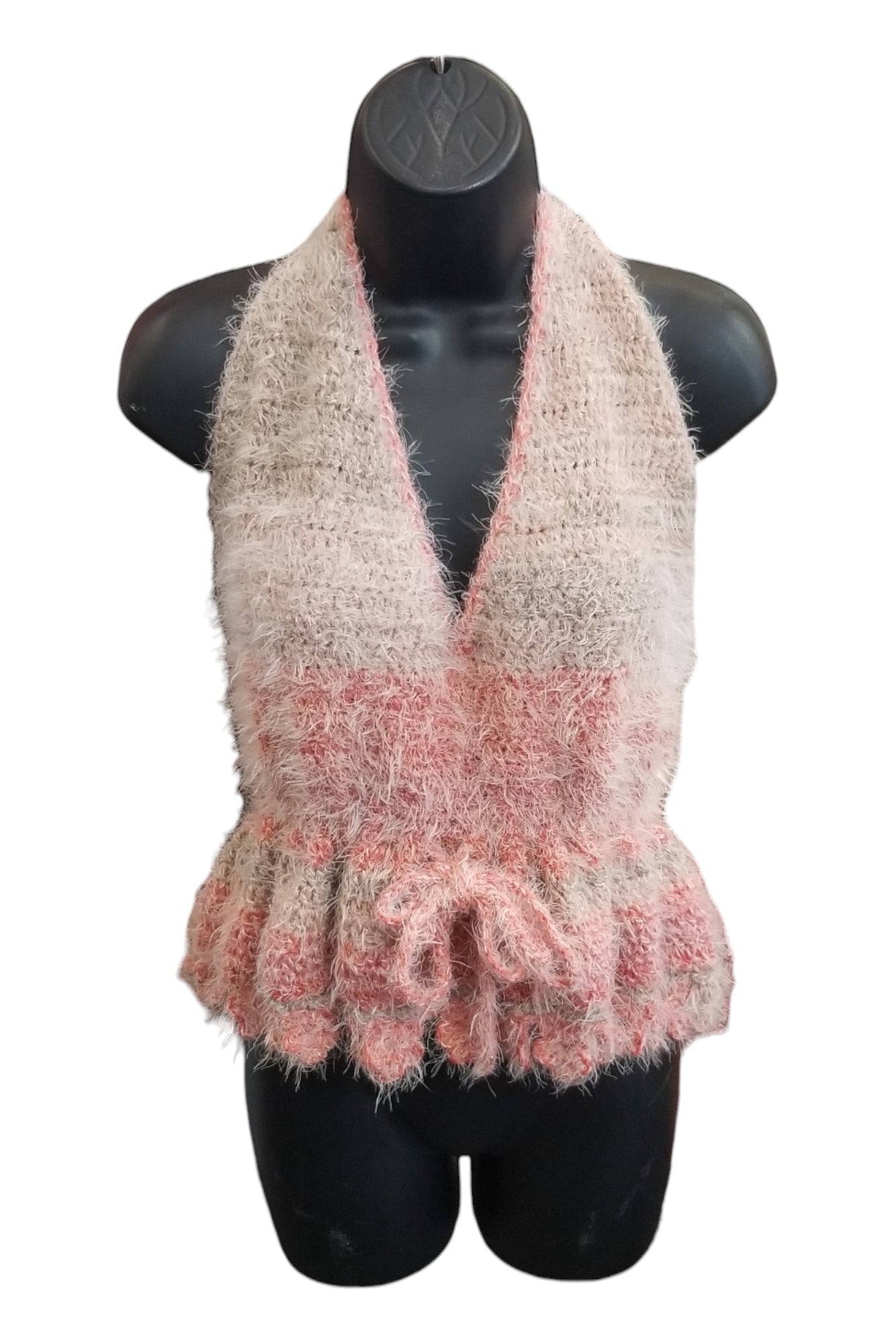 Fuzzy Peplum Halter