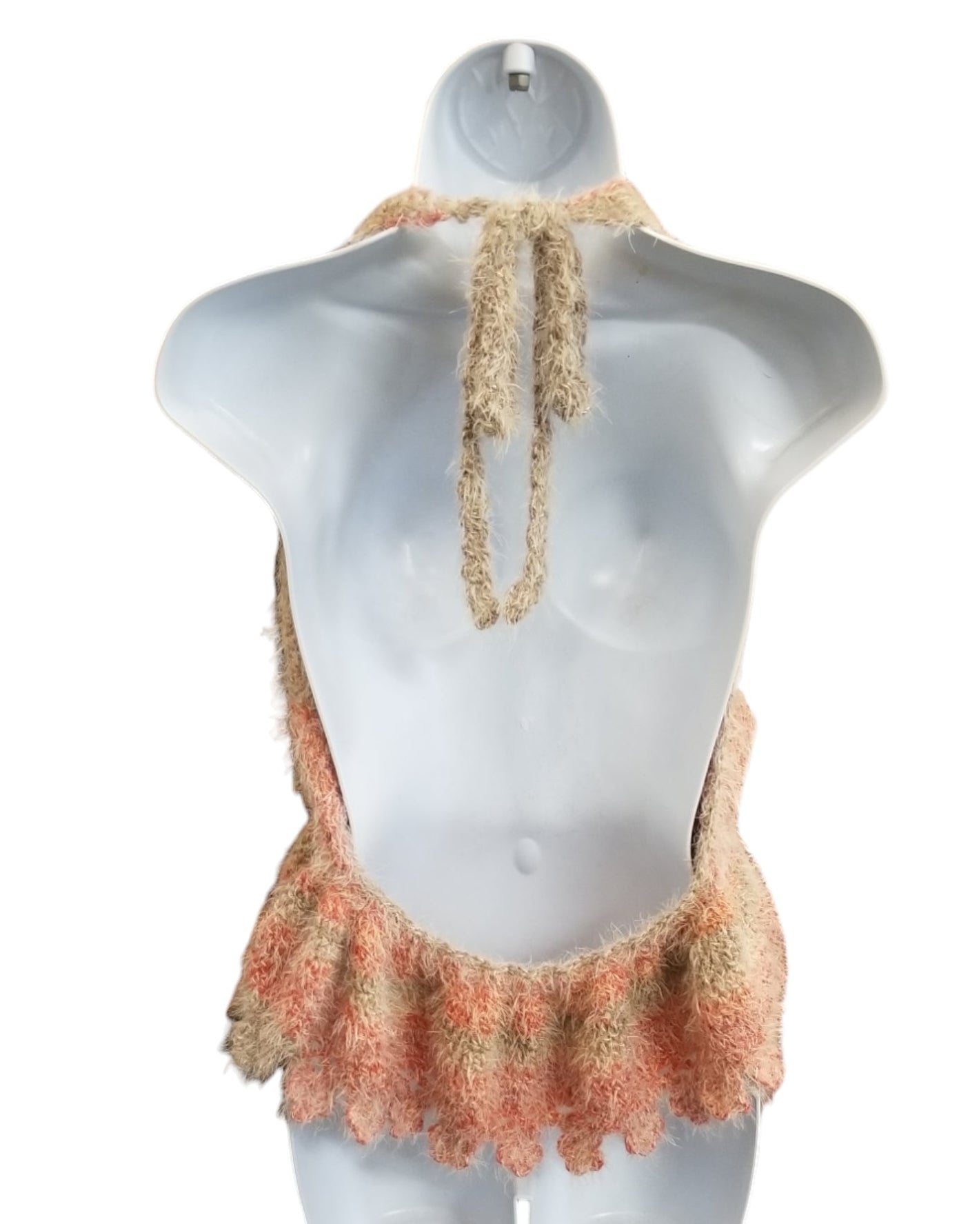 Fuzzy Peplum Halter
