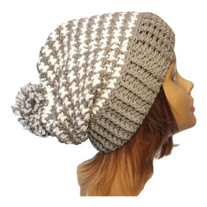Slouchy Houndstooth Hat