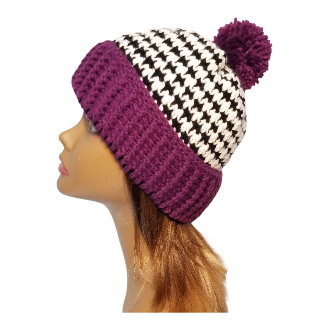 Slouchy Houndstooth Hat