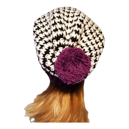 Slouchy Houndstooth Hat