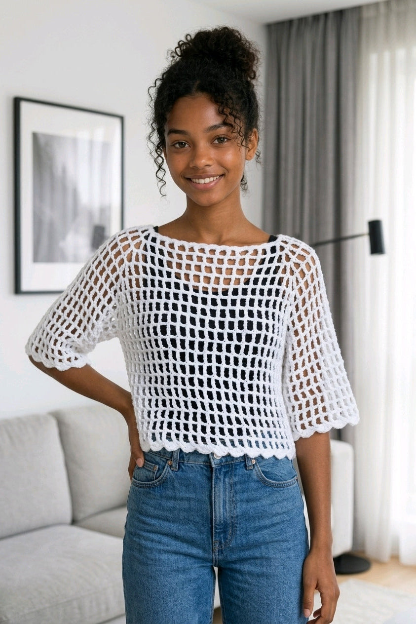 Scalloped Mesh Top